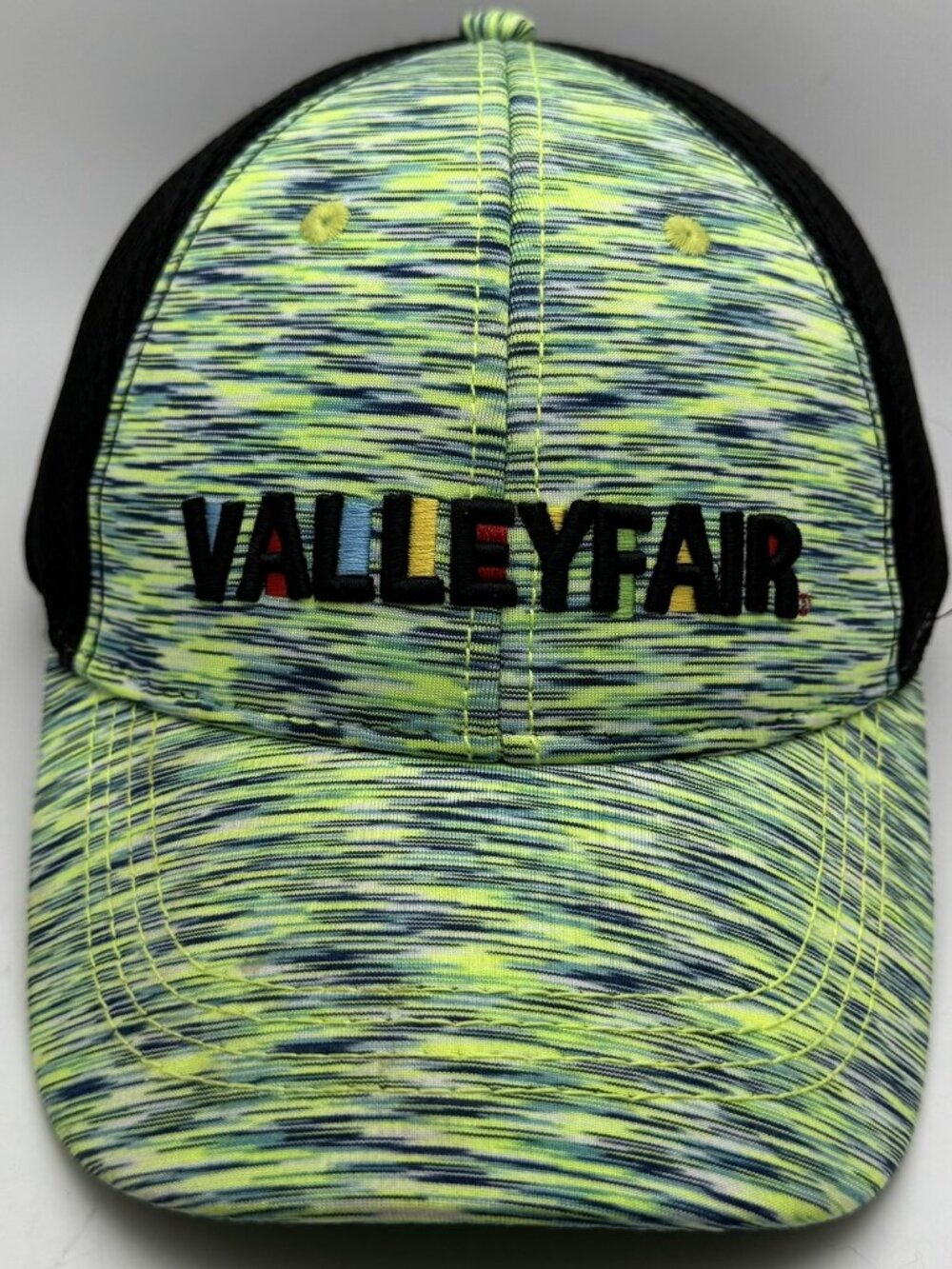 Valleyfair Trucker Hat Neon Green Blue Black Adjustable Baseball Cap Jacobson